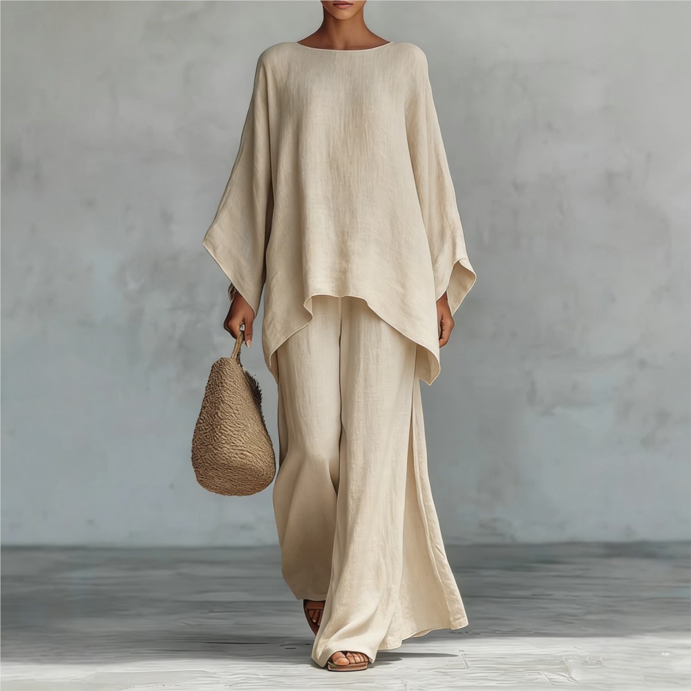 Zara Summer Clothing For Women - Conjunto de Calças Largas de Linho