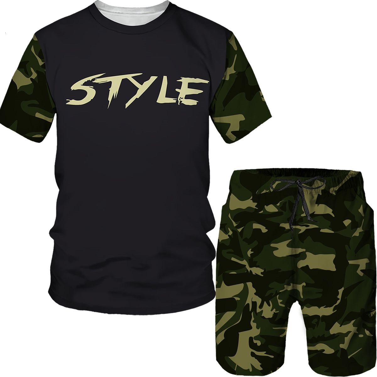 Conjuntos de Camuflagem Mascul - Summer Clothing Outfits avaliação e preço